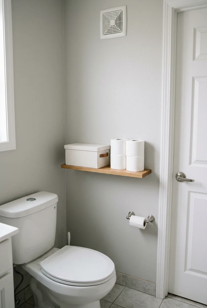 Small guest supply station in a water closet