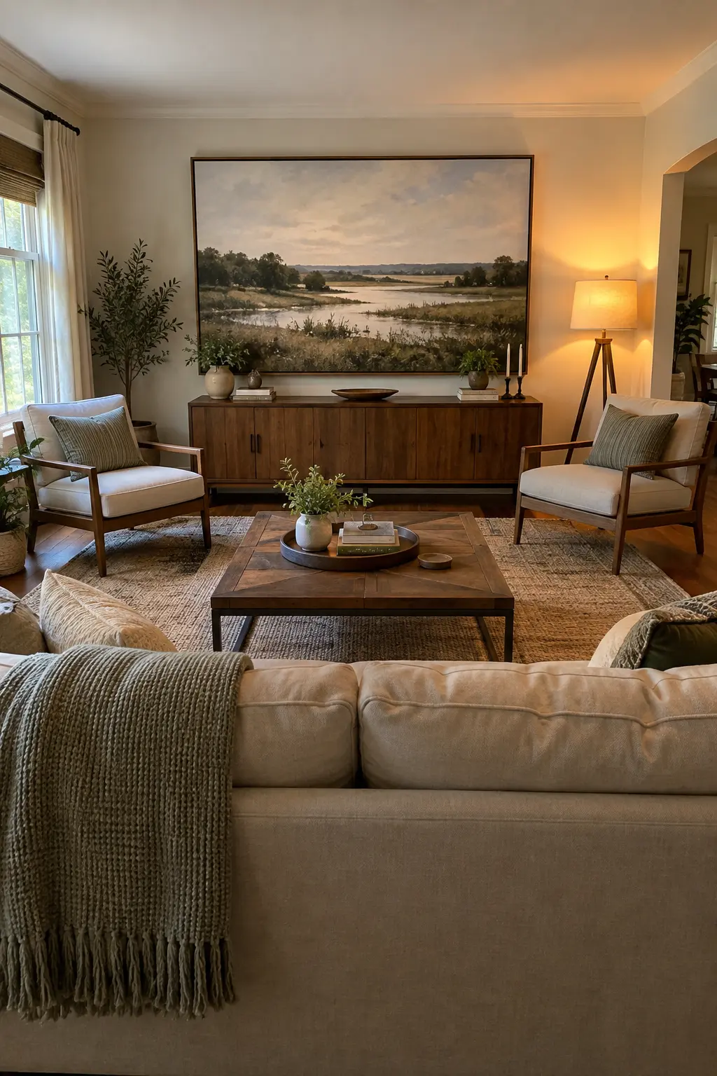 Create One Strong Focal Point in a realistic budget-friendly living room