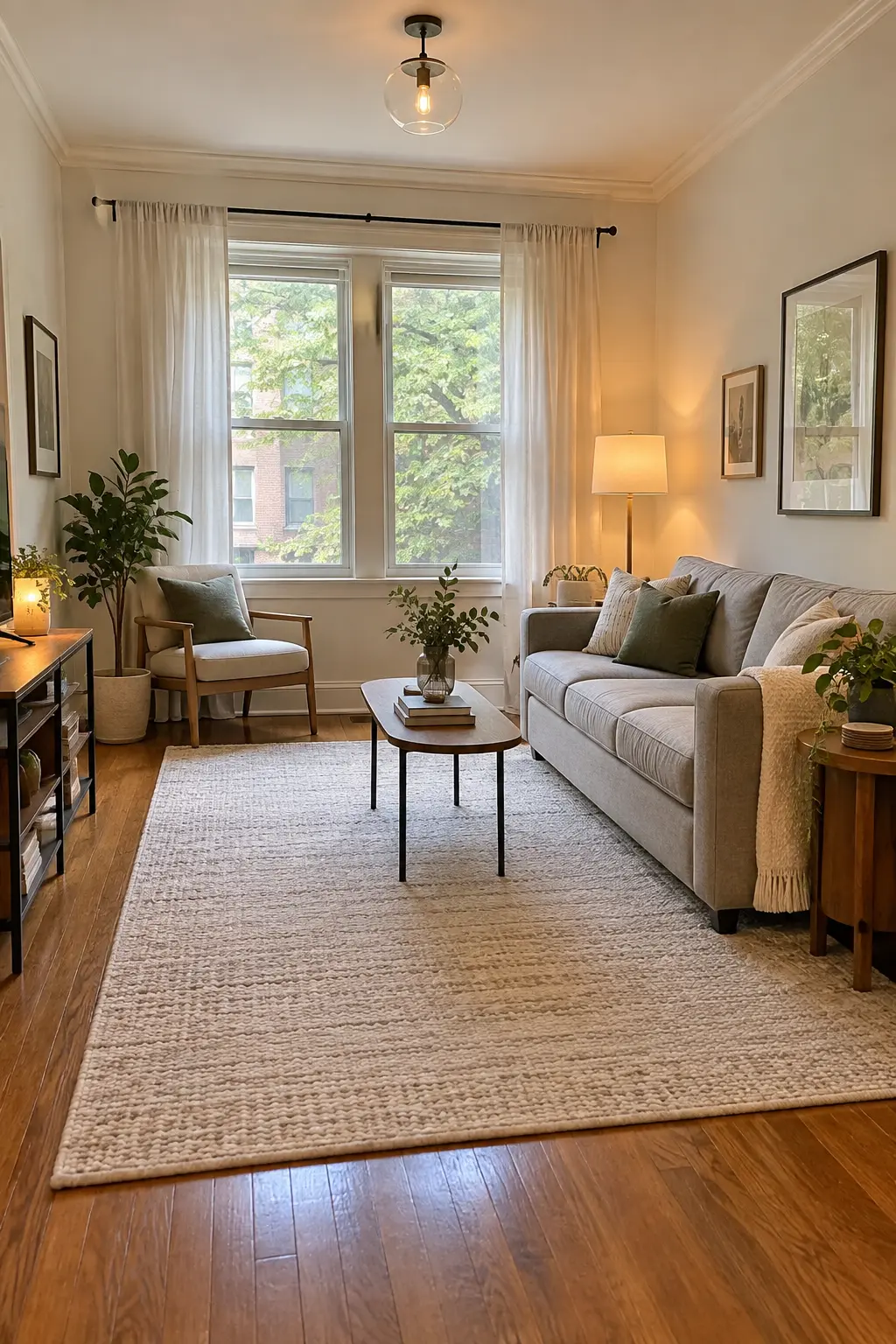 Remove One Piece of Furniture in a realistic budget-friendly living room
