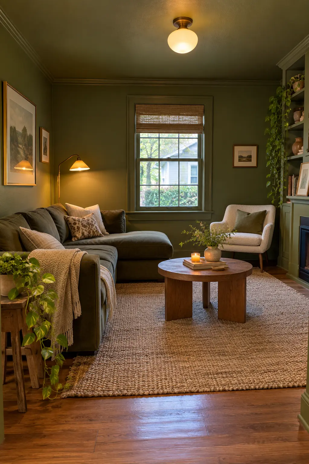 Color-Drench a Small Living Room in a realistic budget-friendly living room