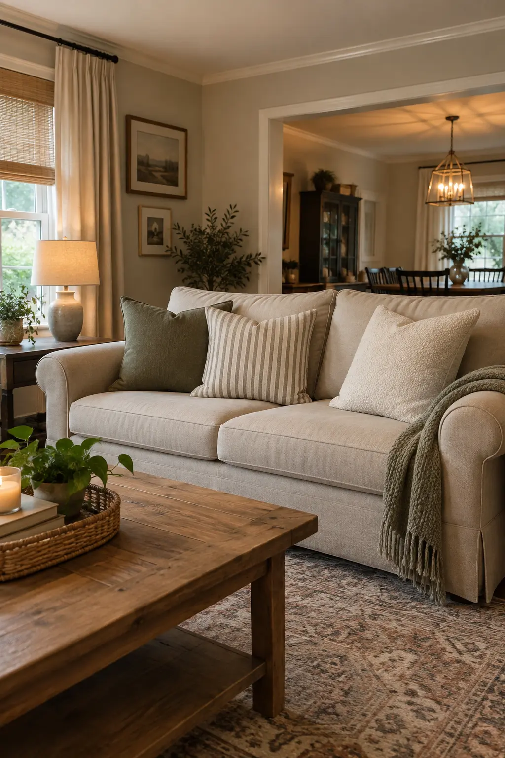 Give the Sofa New Pillow Covers in a realistic budget-friendly living room