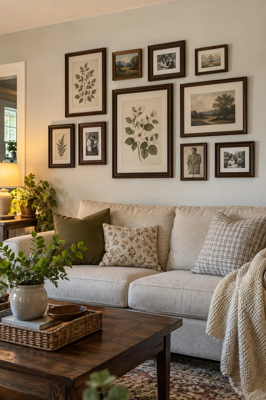 Turn Thrifted Frames Into a Matching Set in a realistic budget-friendly living room