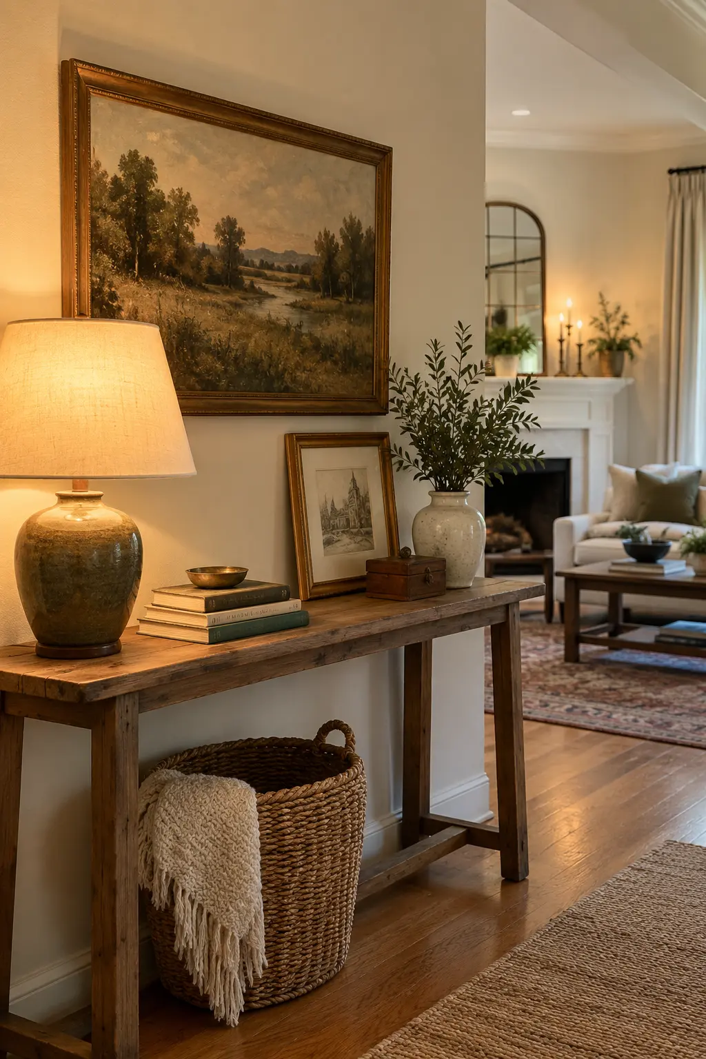 Display a Collected Thrifted Vignette in a realistic budget-friendly living room