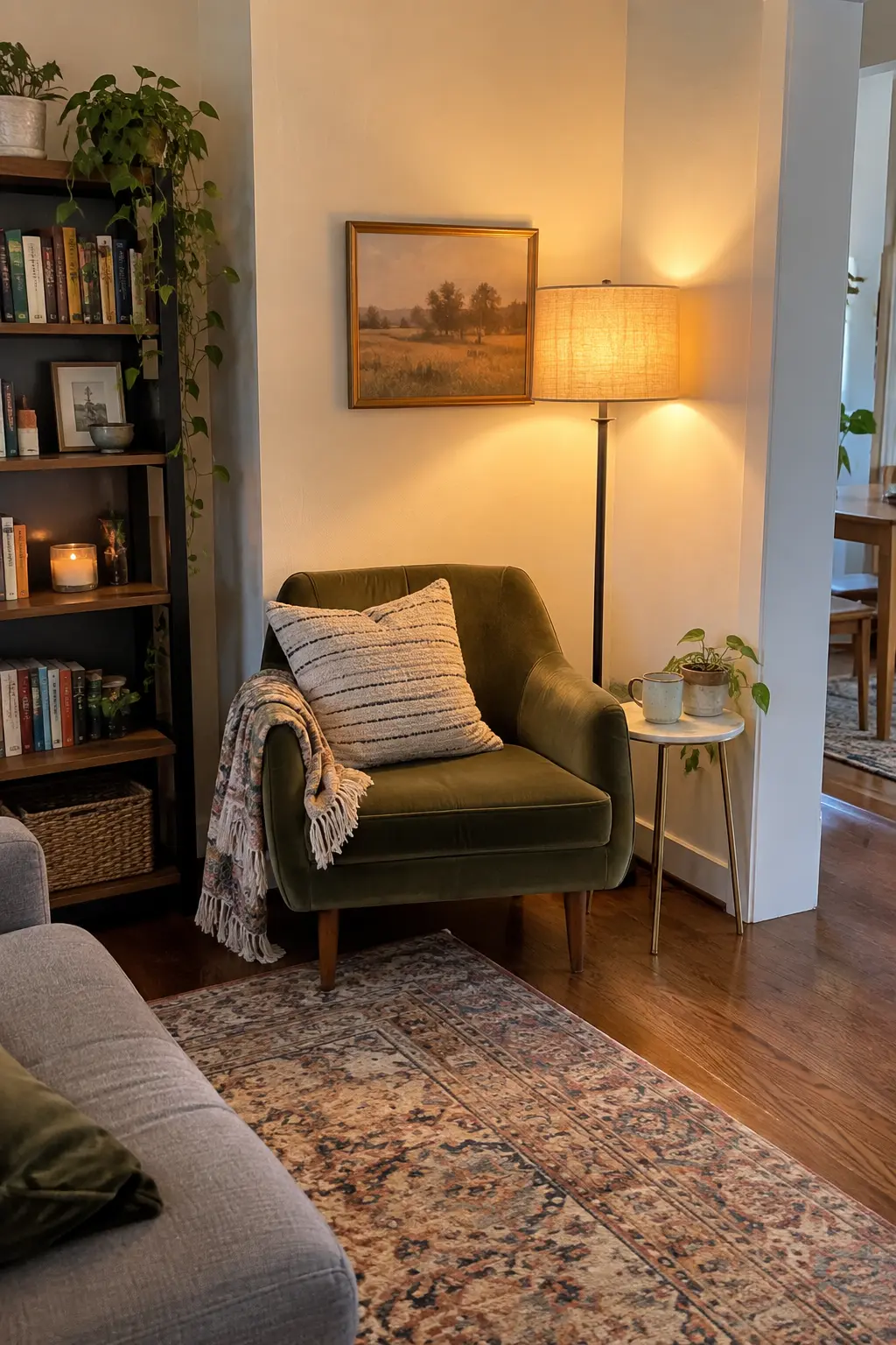 Create a Reading Corner From an Empty Gap in a realistic budget-friendly living room
