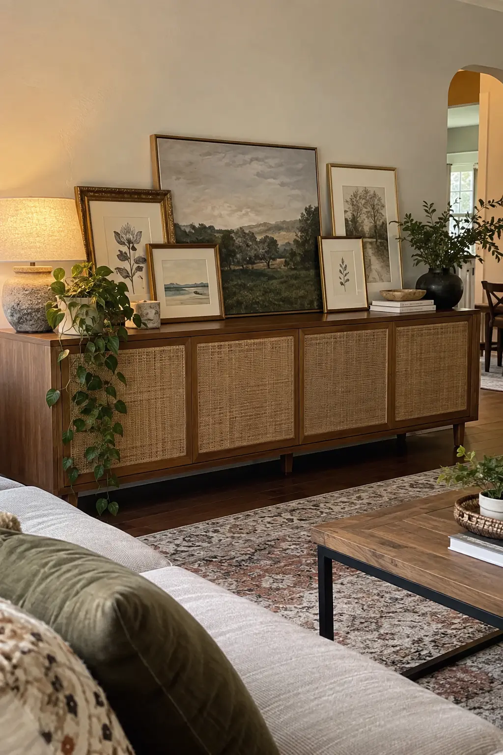 Make a No-Nail Art Ledge in a realistic budget-friendly living room