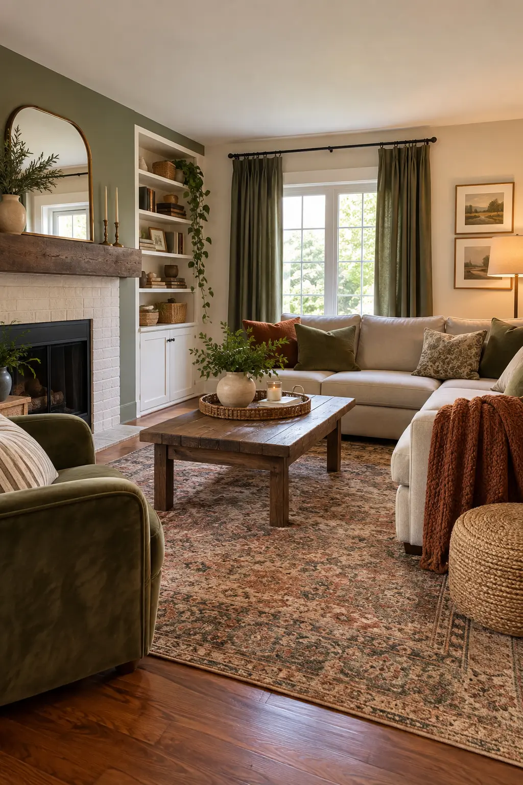 Finish With a Three-Color Palette in a realistic budget-friendly living room