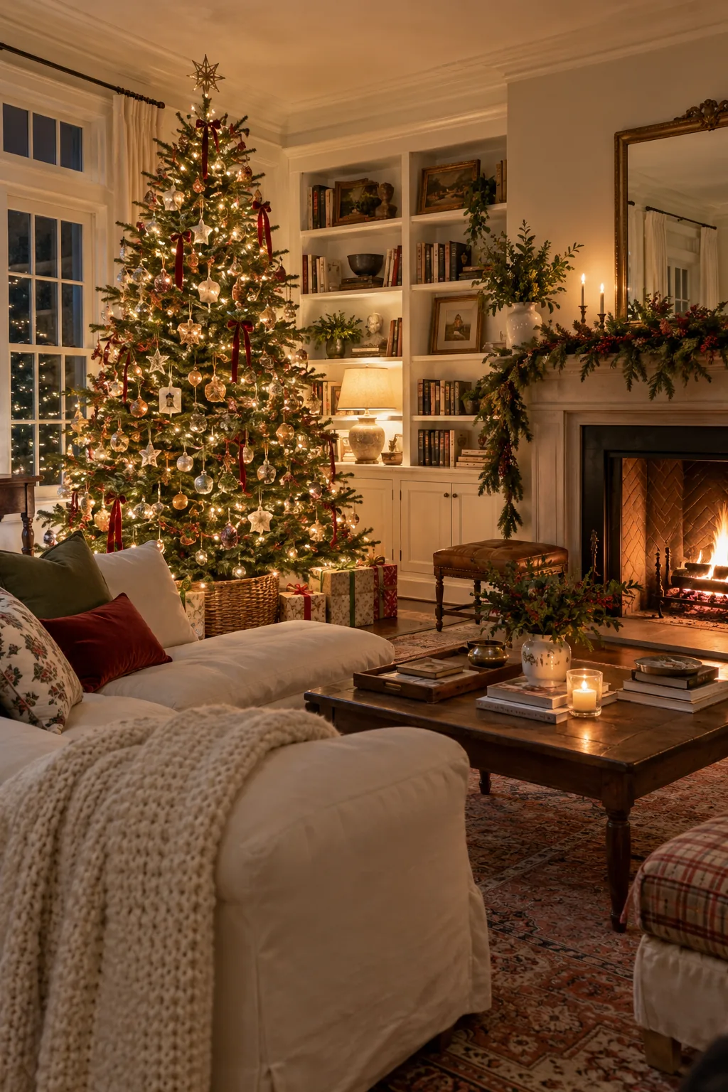 Build an Eclectic Family Christmas Tree in a warm Nancy Meyers-inspired Christmas home
