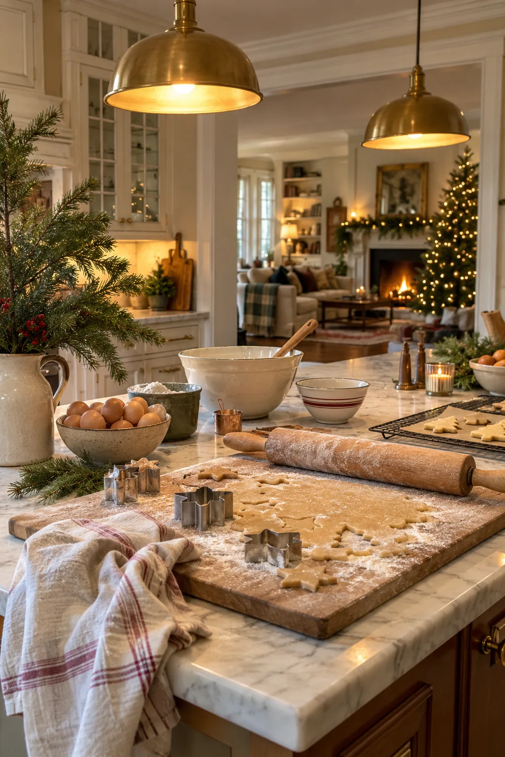 Set Up a Real Holiday Baking Zone in a warm Nancy Meyers-inspired Christmas home