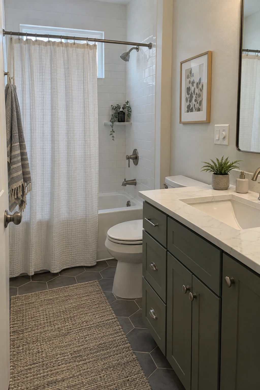 Bathroom wall with separate light switch and humidity fan control