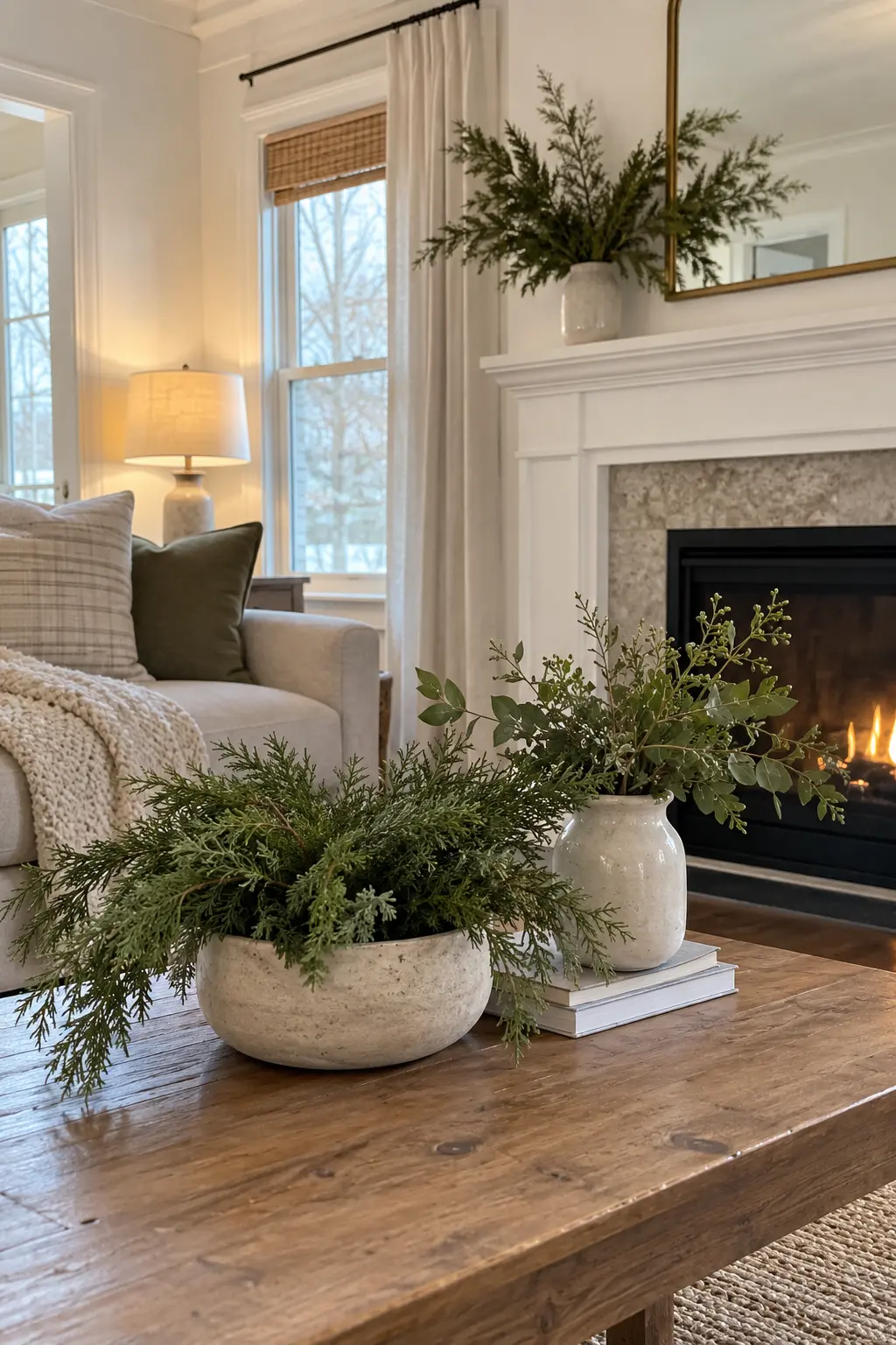 Keep Plain Winter Greenery when decorating after Christmas