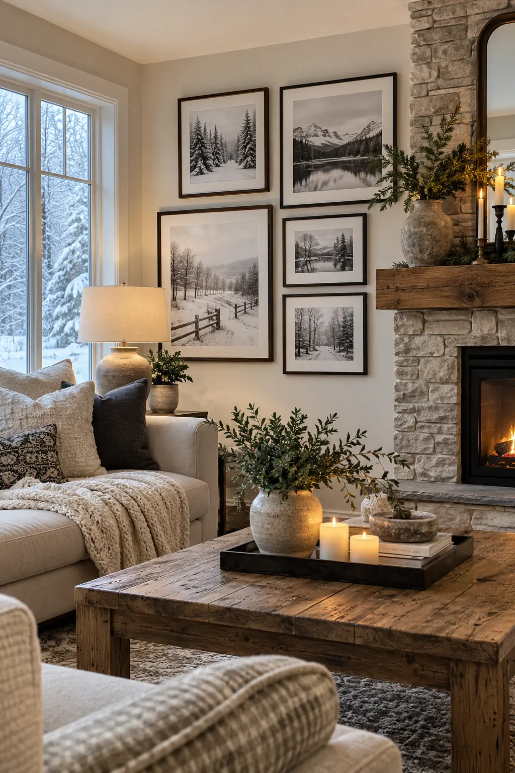 Switch to Black-and-White Winter Art when decorating after Christmas
