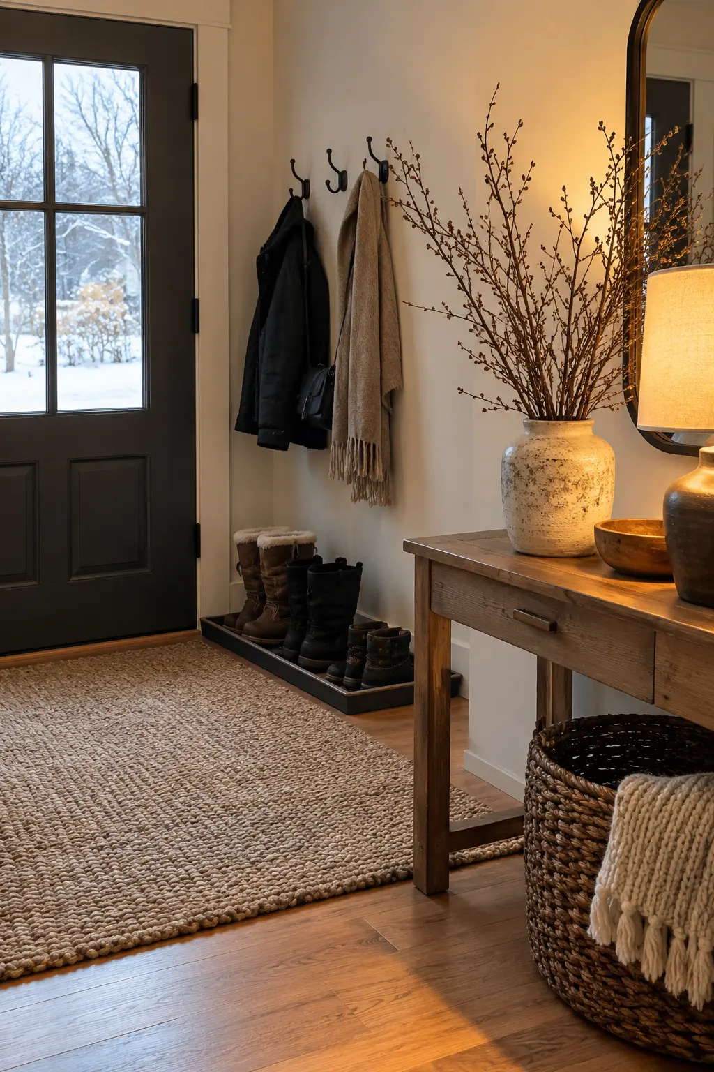 Simplify the Entryway when decorating after Christmas