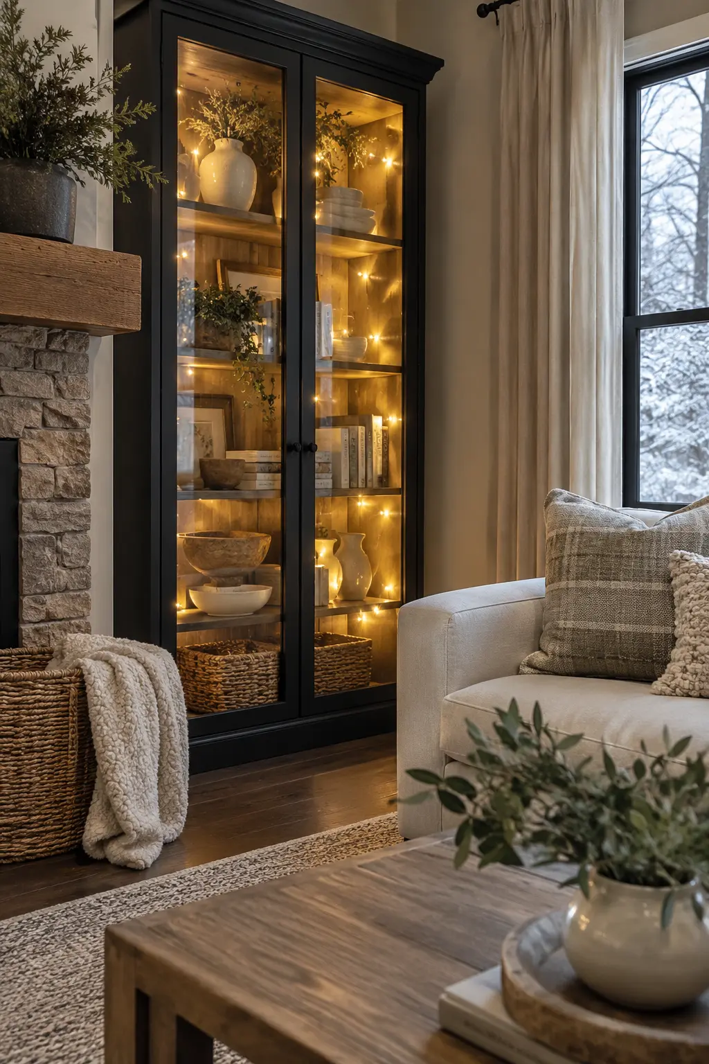 Keep Warm-White String Lights Subtle when decorating after Christmas