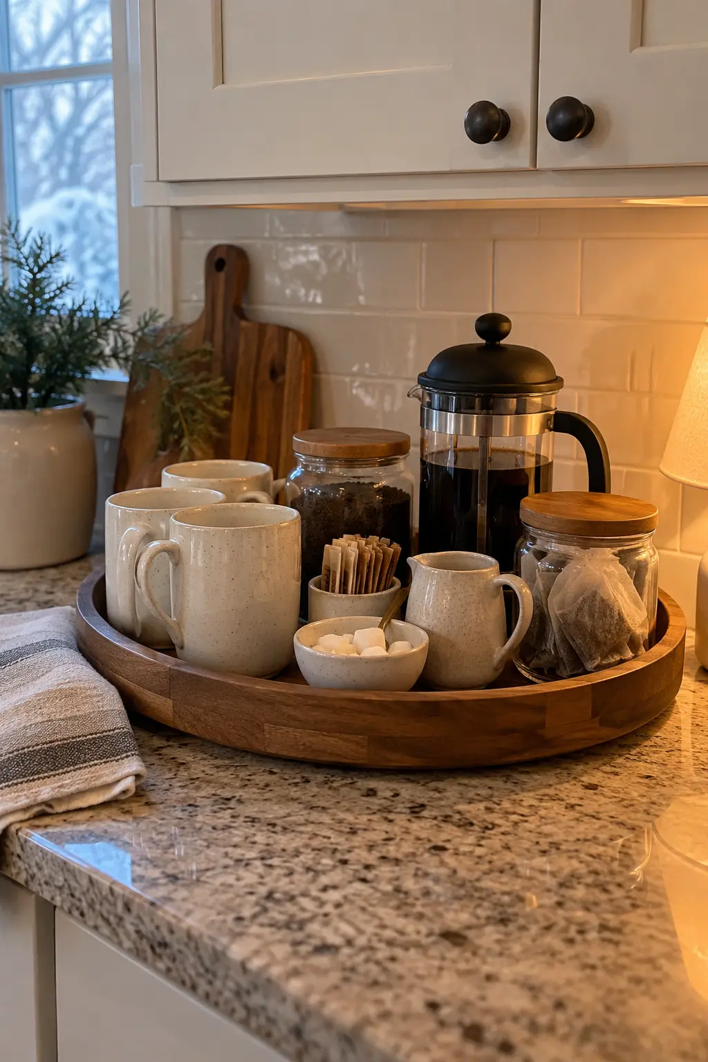 Create a Simple Hot-Drink Station when decorating after Christmas