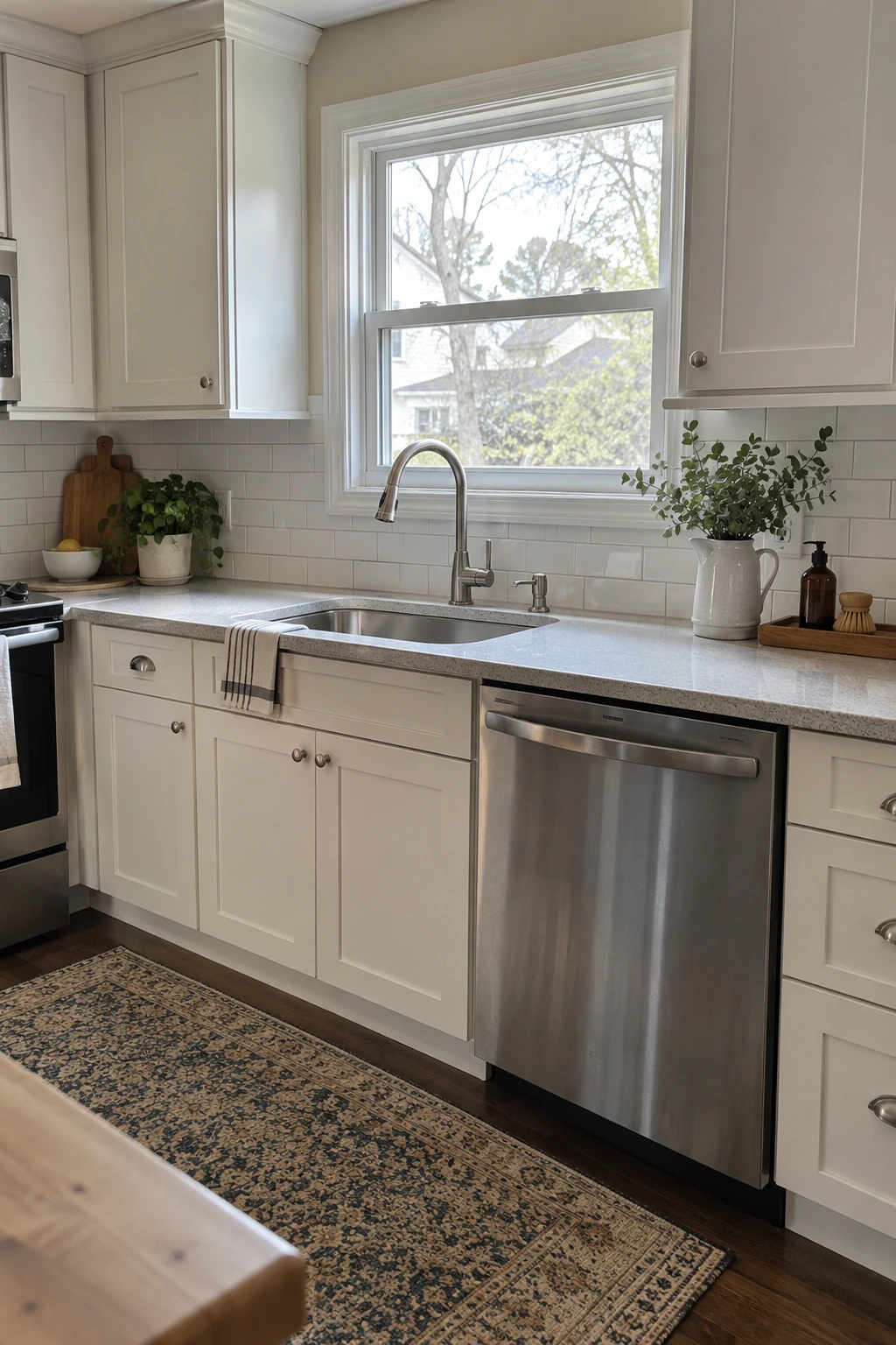 Budget remodel retaining the sink and dishwasher location