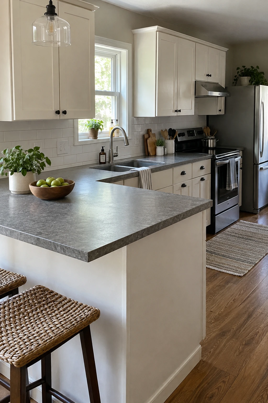 Budget kitchen with durable modern laminate counters