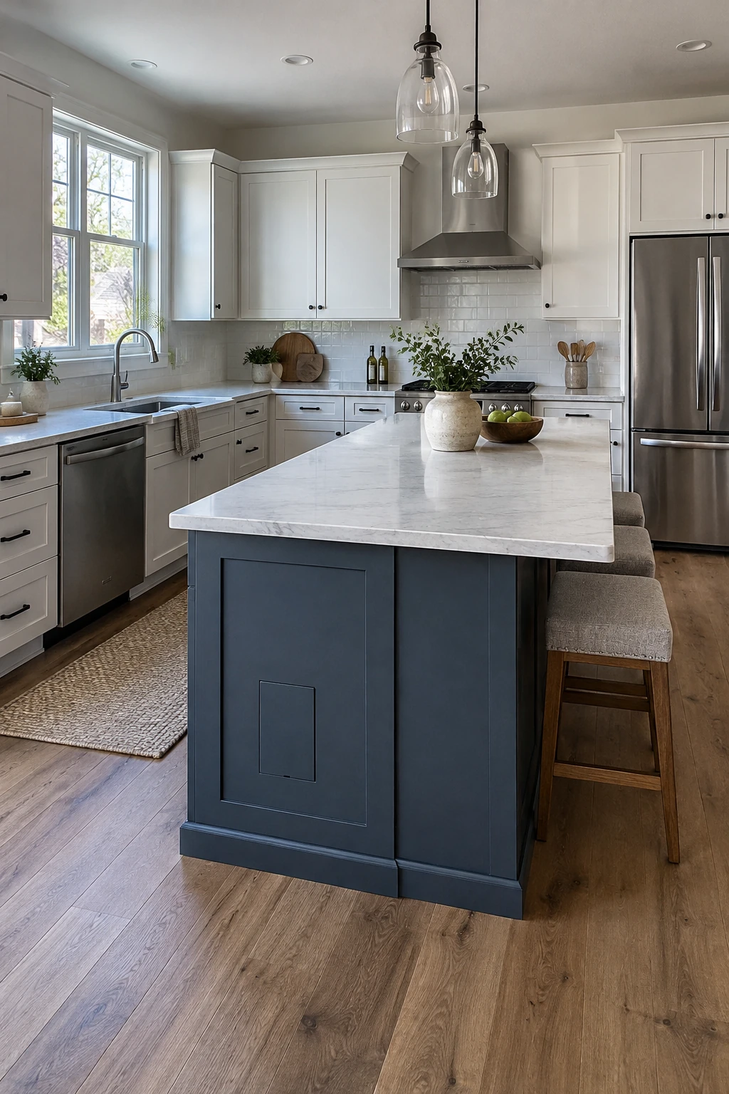 Maintenance-ready island with removable panels and accessible hardware