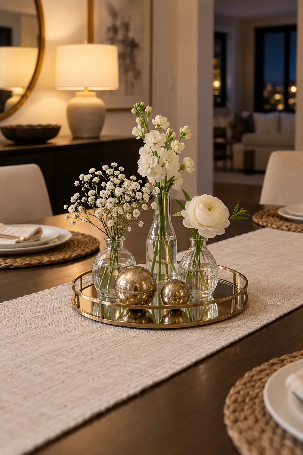 Build a Mirrored Tray Cluster New Year centerpiece idea