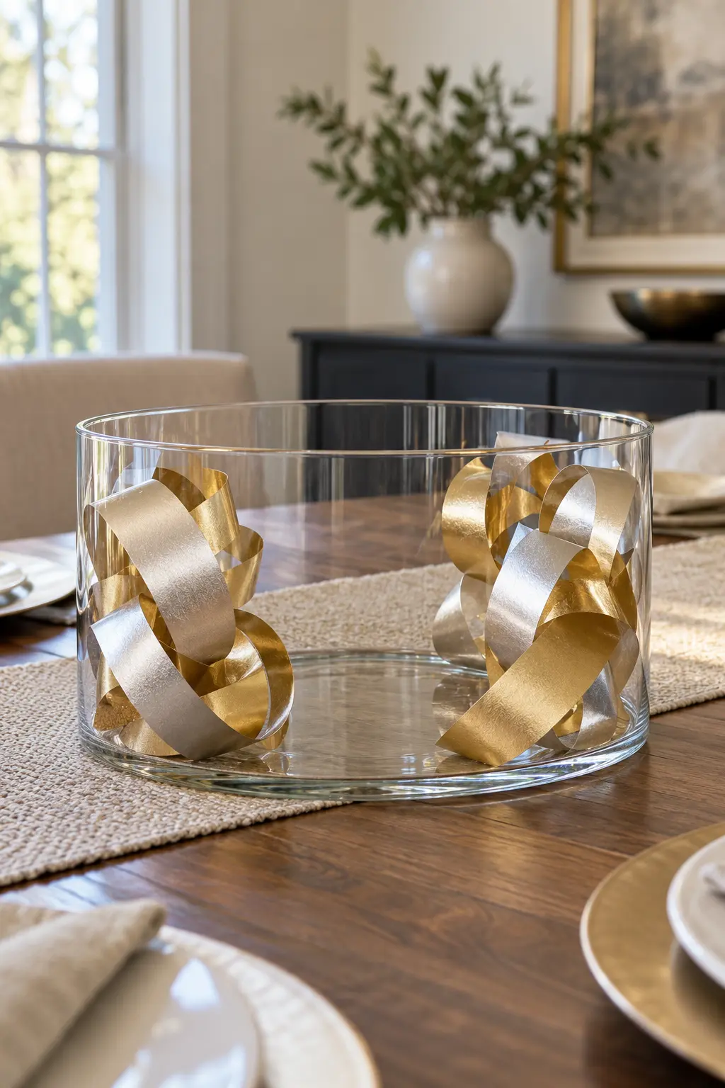 Turn a Clear Vase Into a Confetti Look New Year centerpiece idea