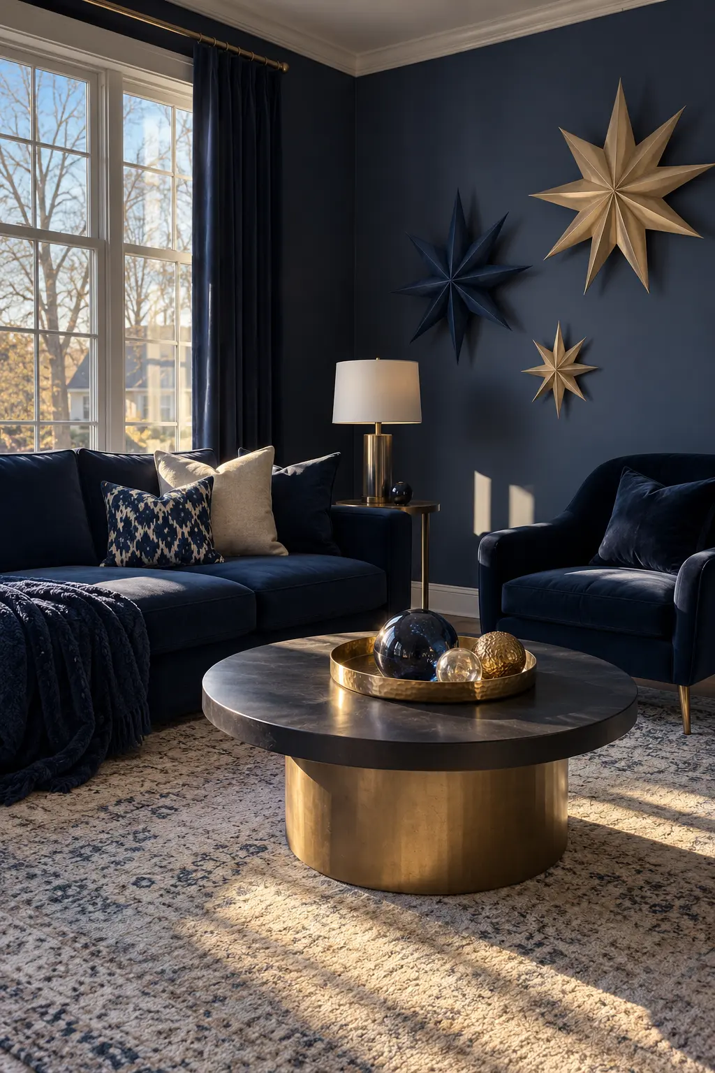 Create a Midnight-Blue Corner New Year's decoration idea for home