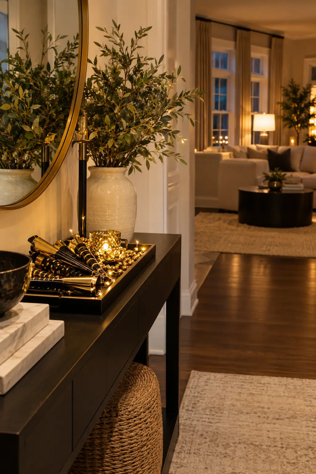 Style an Entry Console Welcome New Year's decoration idea for home