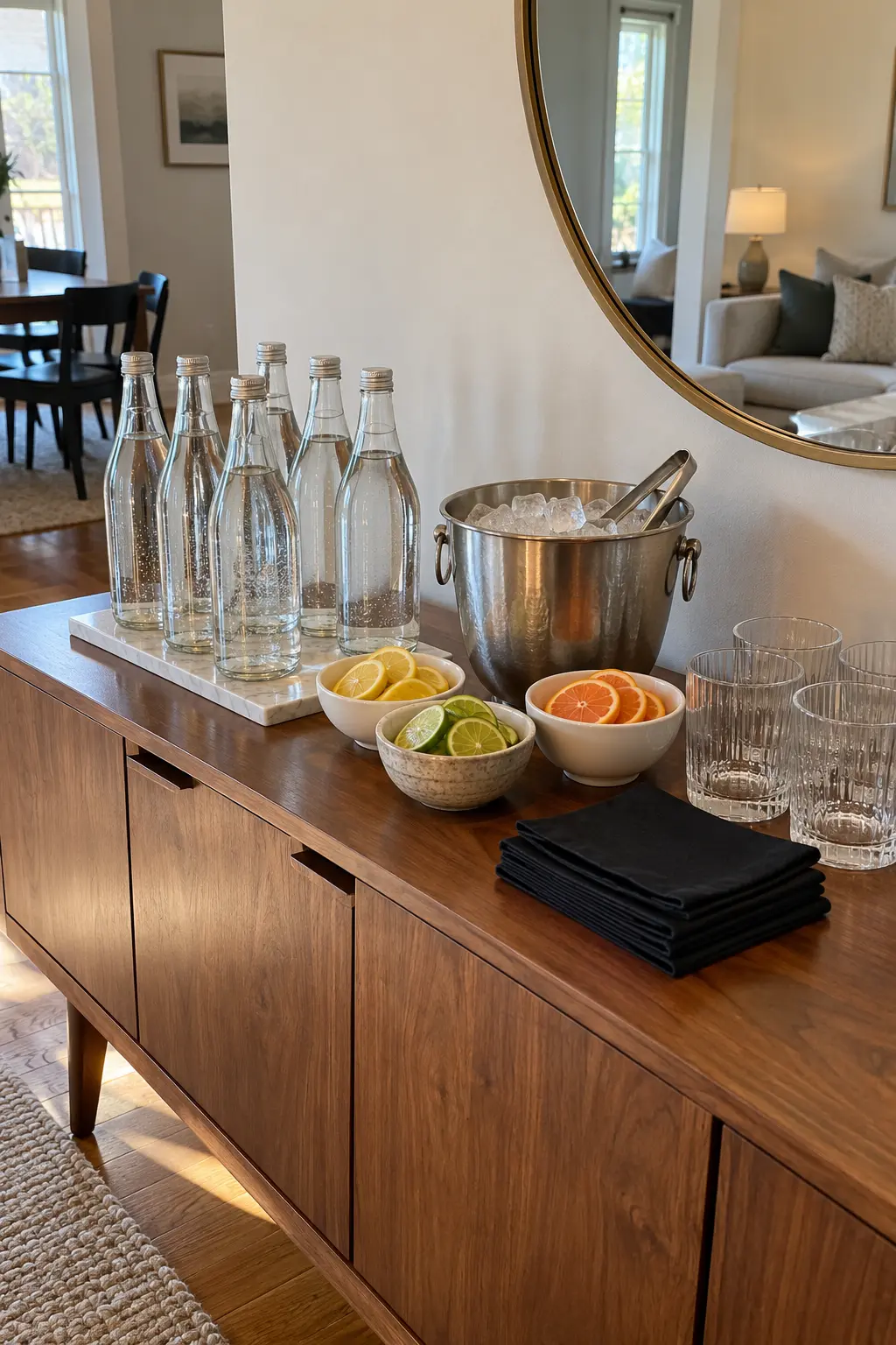 Set Up a Sparkling Water Station New Year's decoration idea for home
