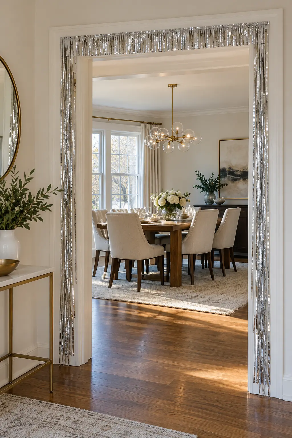 Frame a Doorway With Fringe New Year's decoration idea for home