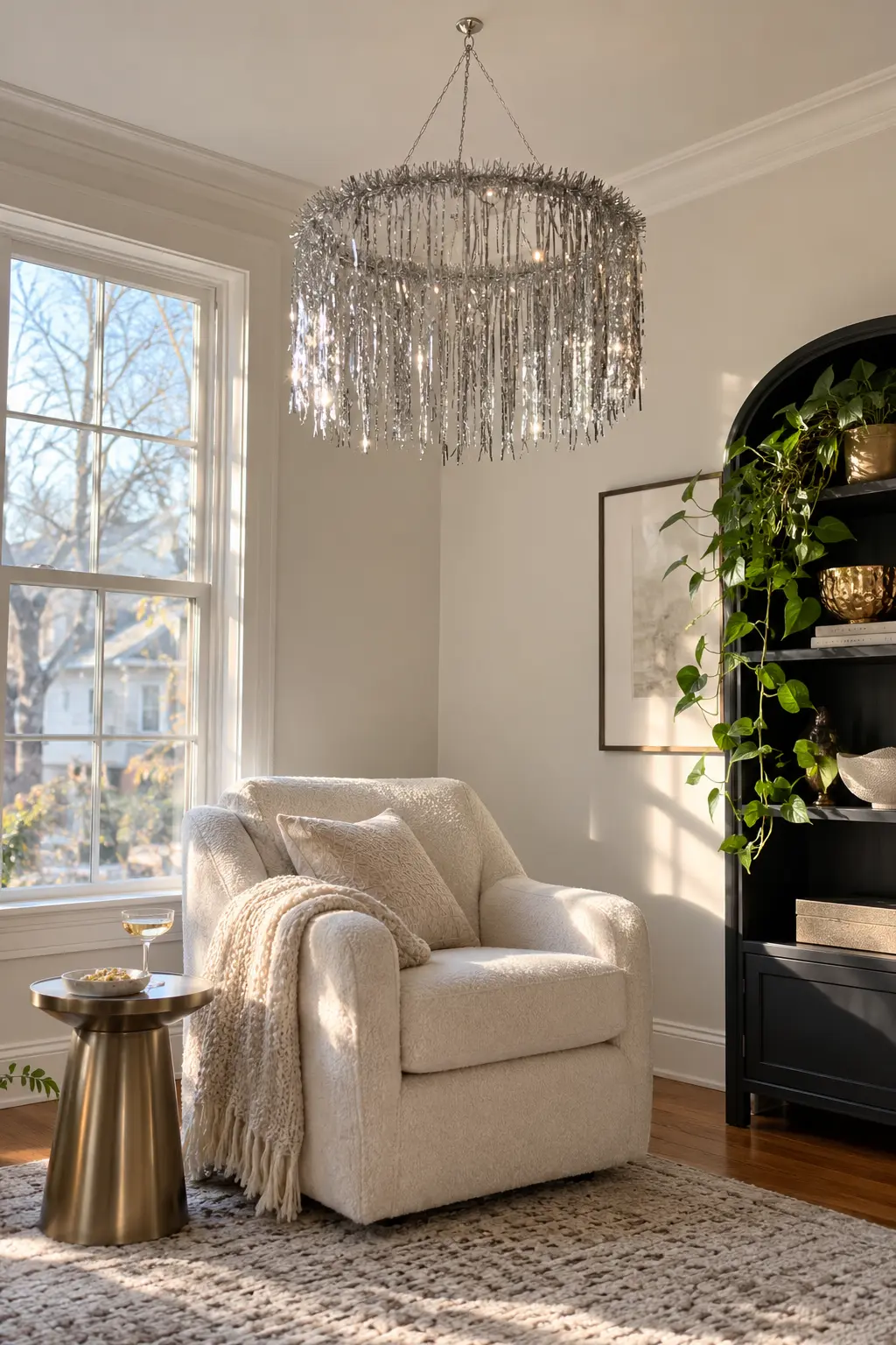 Make a Tinsel Chandelier New Year's decoration idea for home
