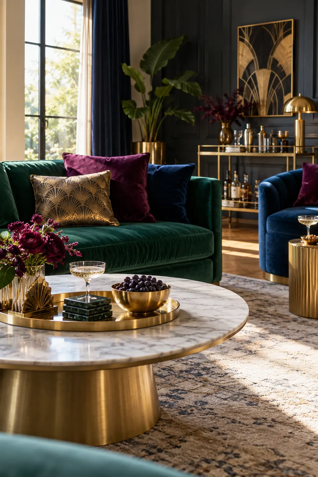 Try a Jewel-Tone Art Deco Look New Year's decoration idea for home