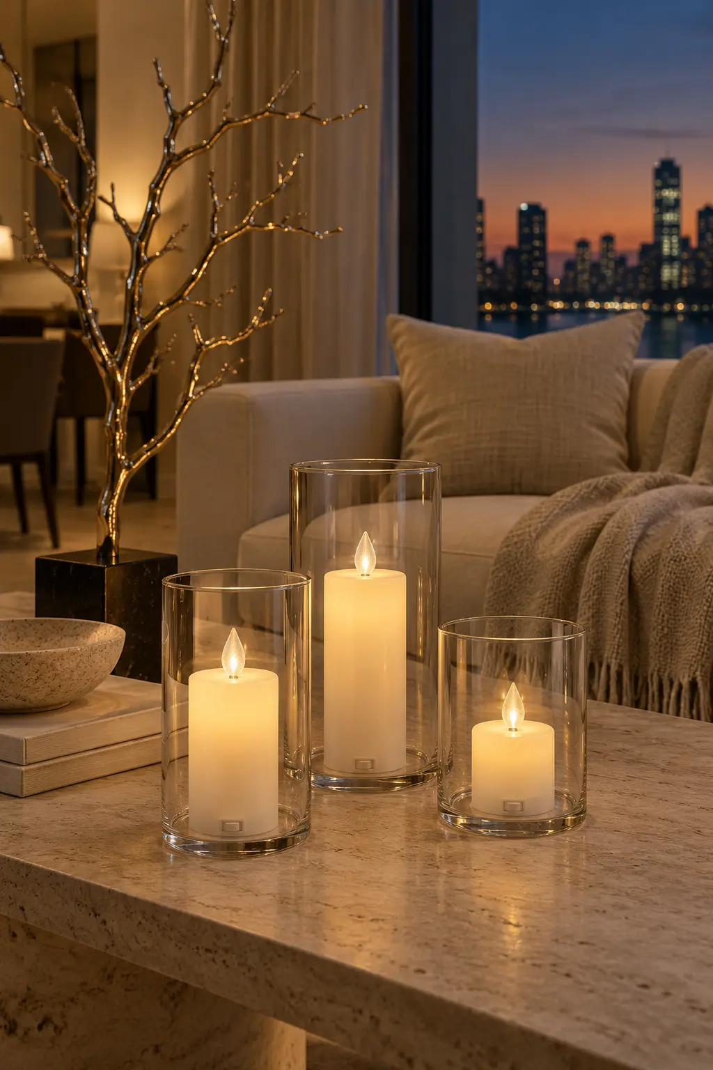 Choose Minimal Candlelit Elegance New Year's decoration idea for home