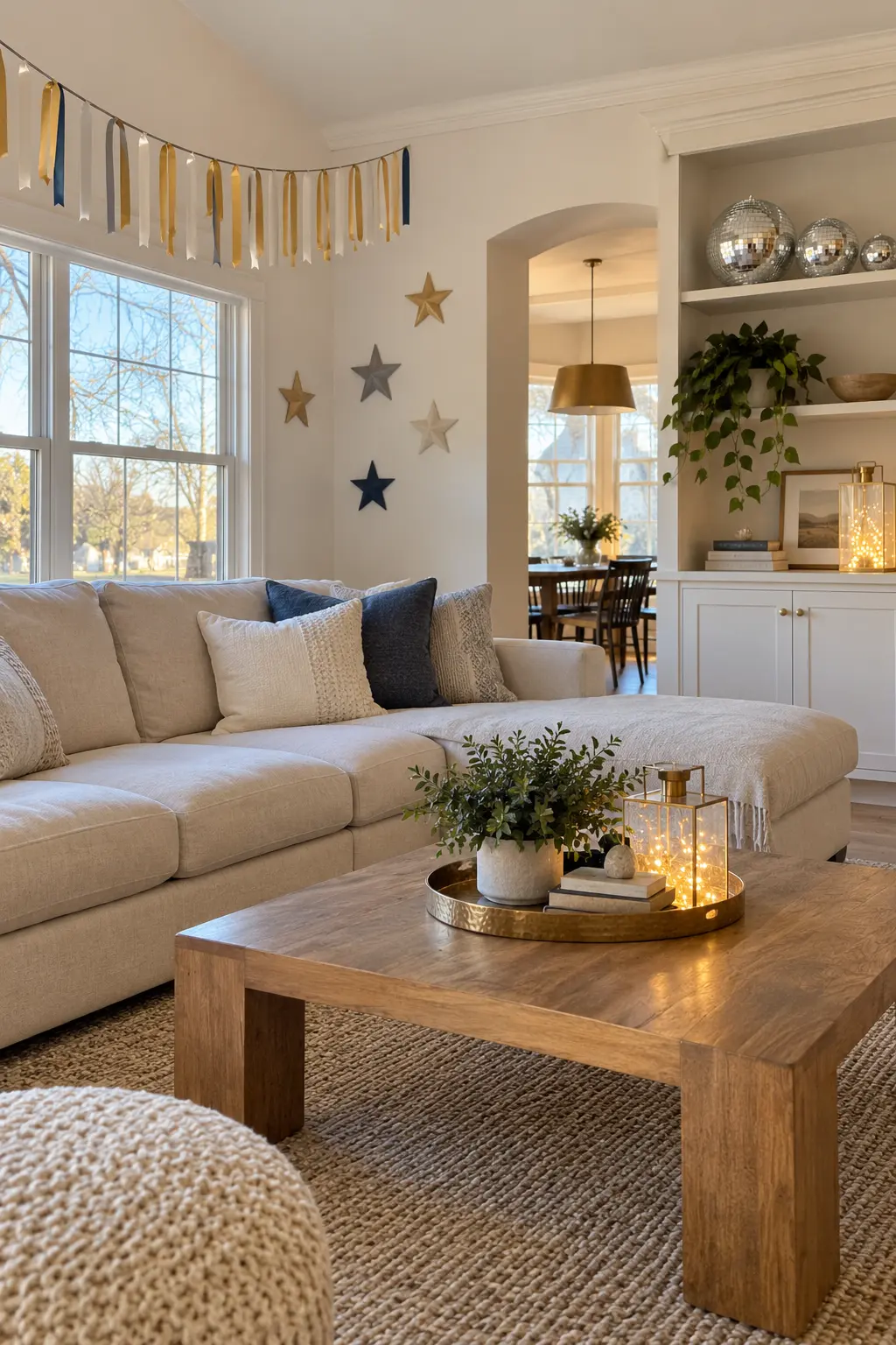 Make It Family-Friendly and Soft New Year's decoration idea for home