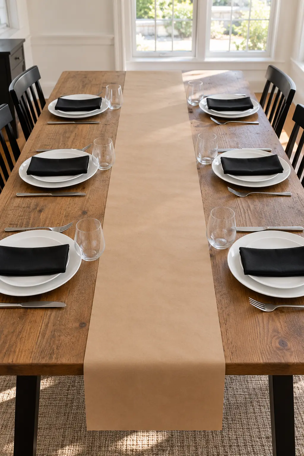 Roll Out a Kraft Paper Runner simple New Year's table decor idea