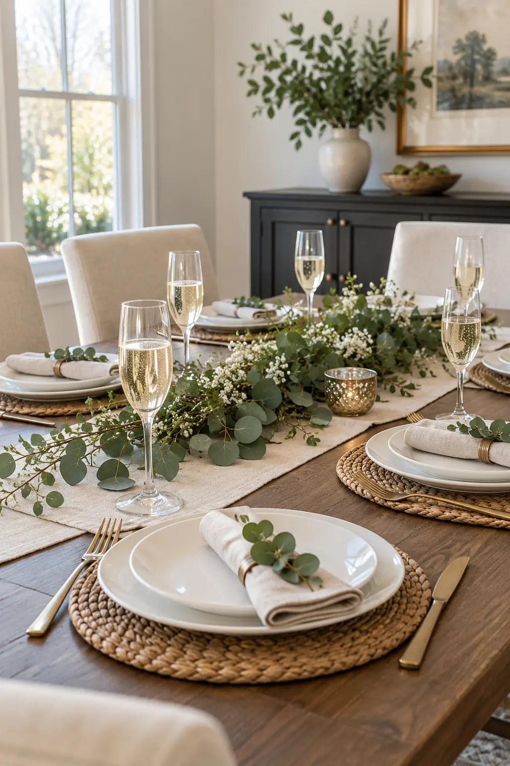 Warm It Up With Woven Mats simple New Year's table decor idea