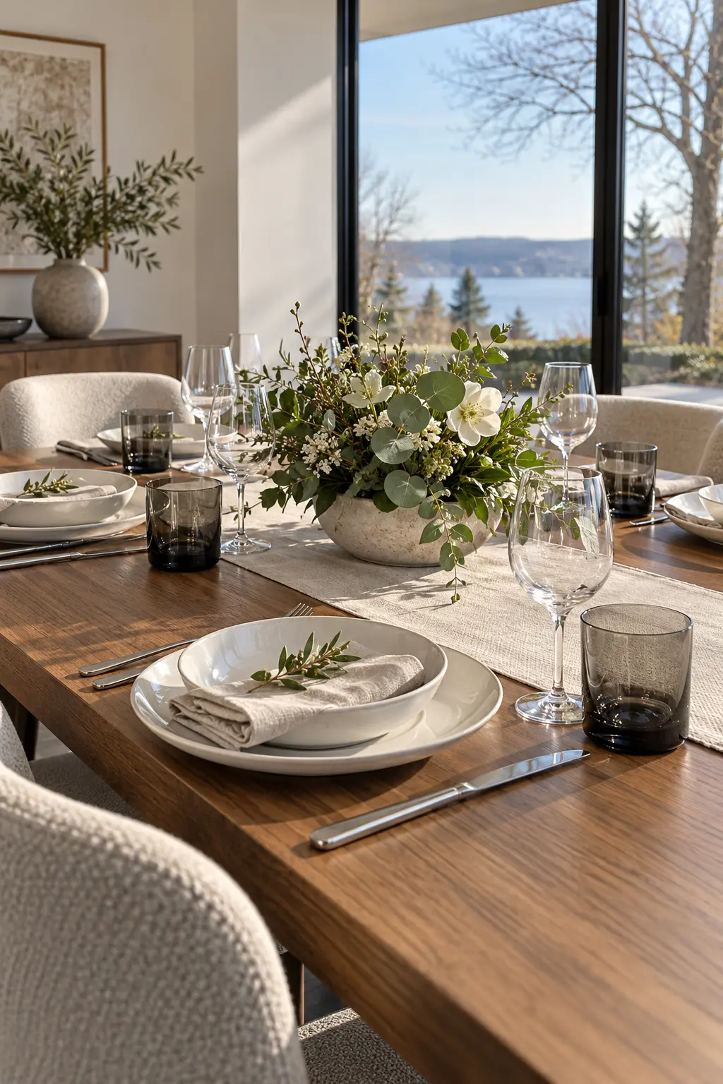 Alternate Black and Clear Glassware simple New Year's table decor idea