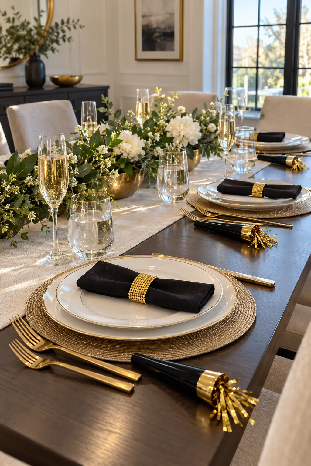 Add One Party Horn simple New Year's table decor idea