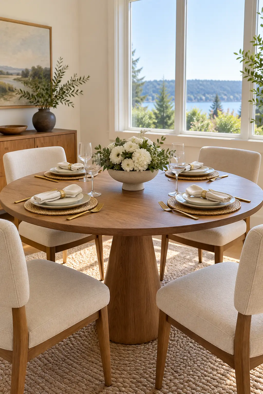 Center a Round Table Carefully simple New Year's table decor idea