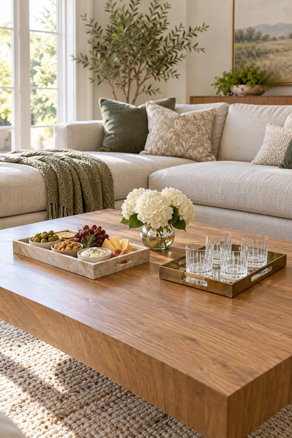Style a Coffee Table for Snacks simple New Year's table decor idea