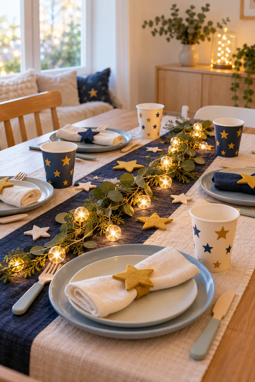 Make a Soft Kids Table simple New Year's table decor idea