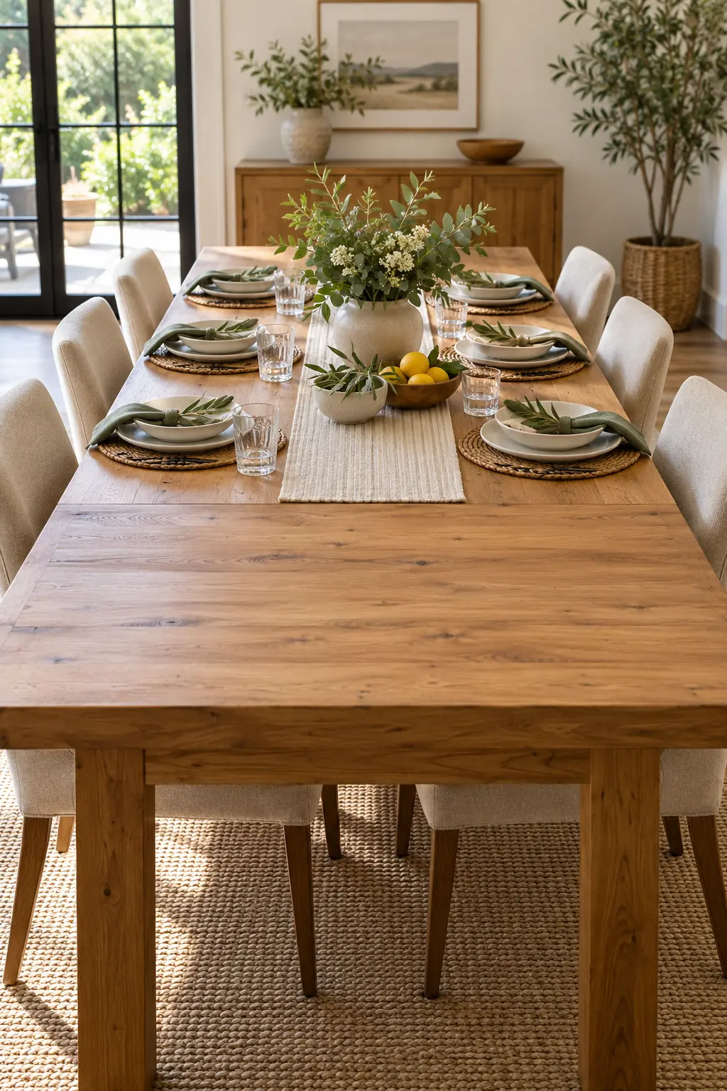 Keep One End Clear for Serving simple New Year's table decor idea