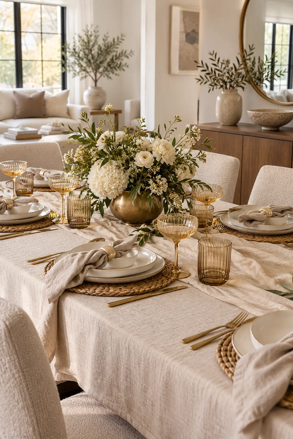 Build a Warm Champagne Table simple New Year's table decor idea