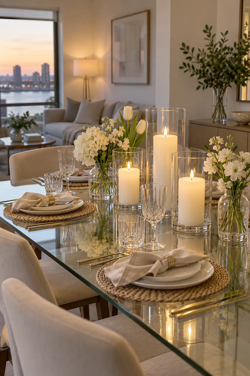Go Minimal With Clear Glass simple New Year's table decor idea