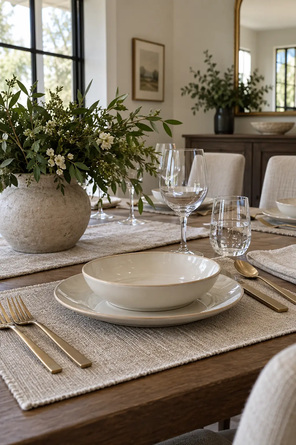 Layer a Coupe Bowl on Top NYE table setting idea