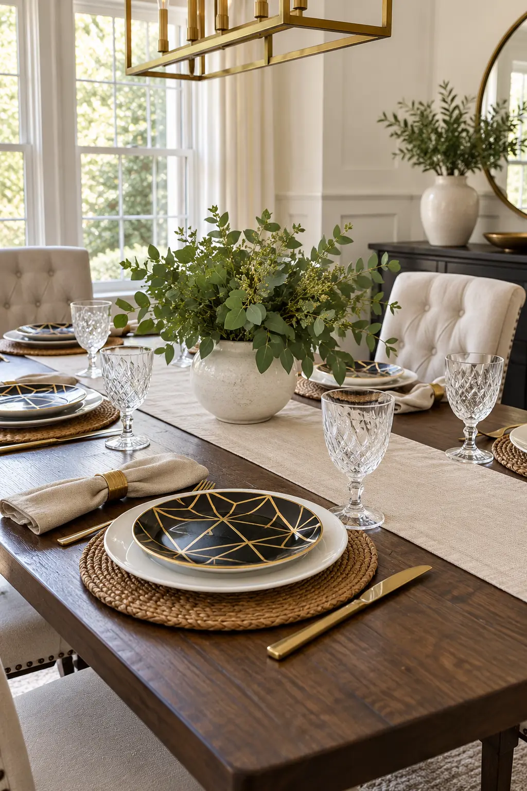 Add One Patterned Salad Plate NYE table setting idea