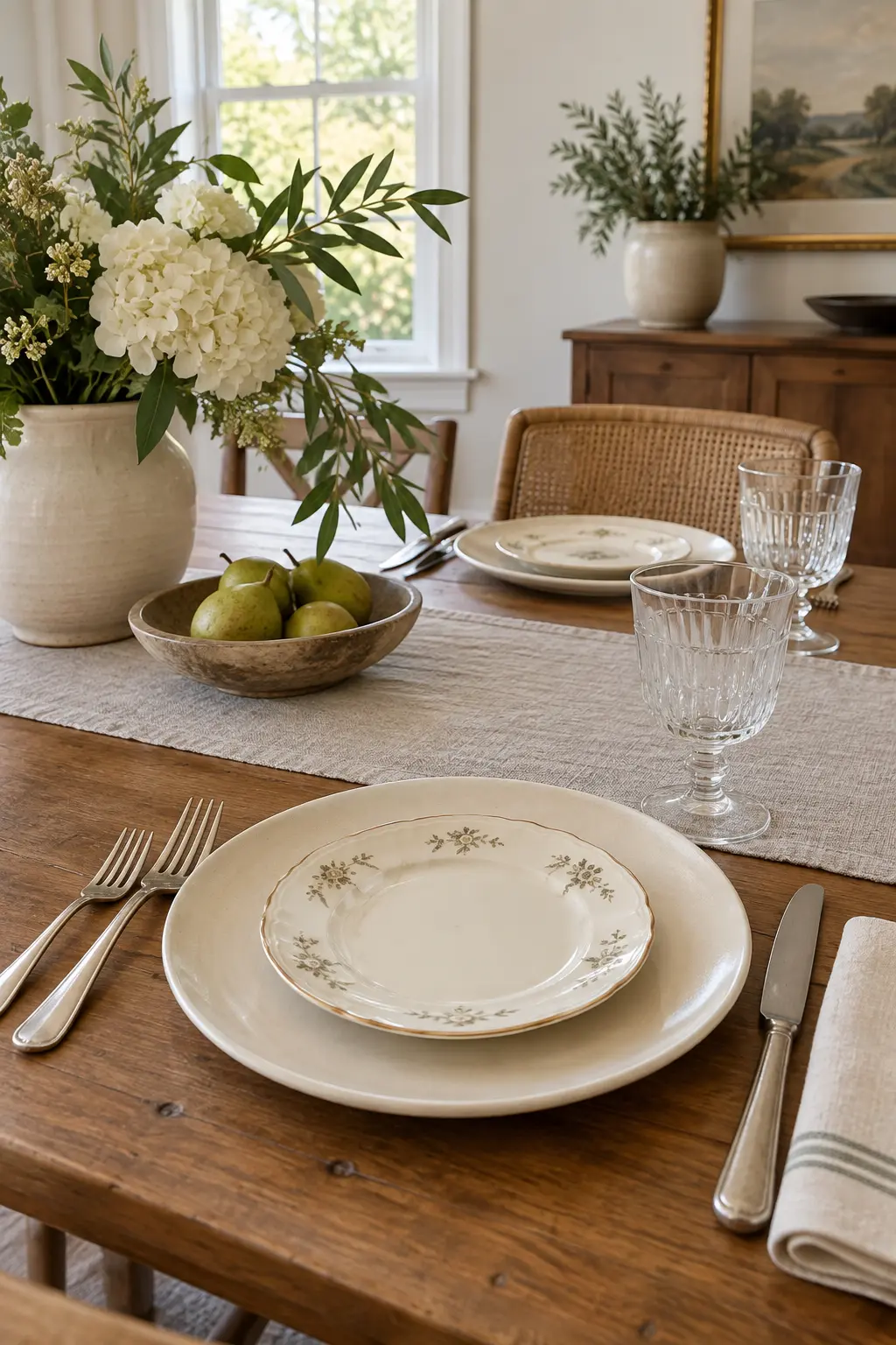 Mix Vintage and Modern Plates NYE table setting idea