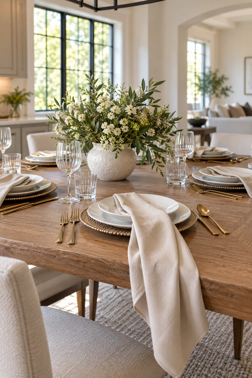Create a Soft Waterfall Fold NYE table setting idea