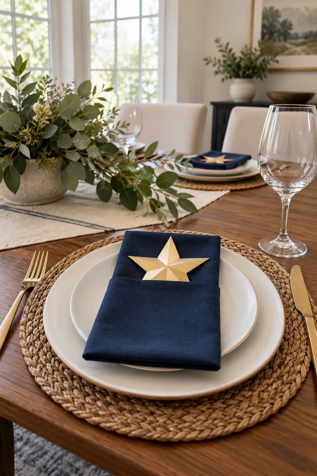 Tuck a Star Into a Pocket Fold NYE table setting idea