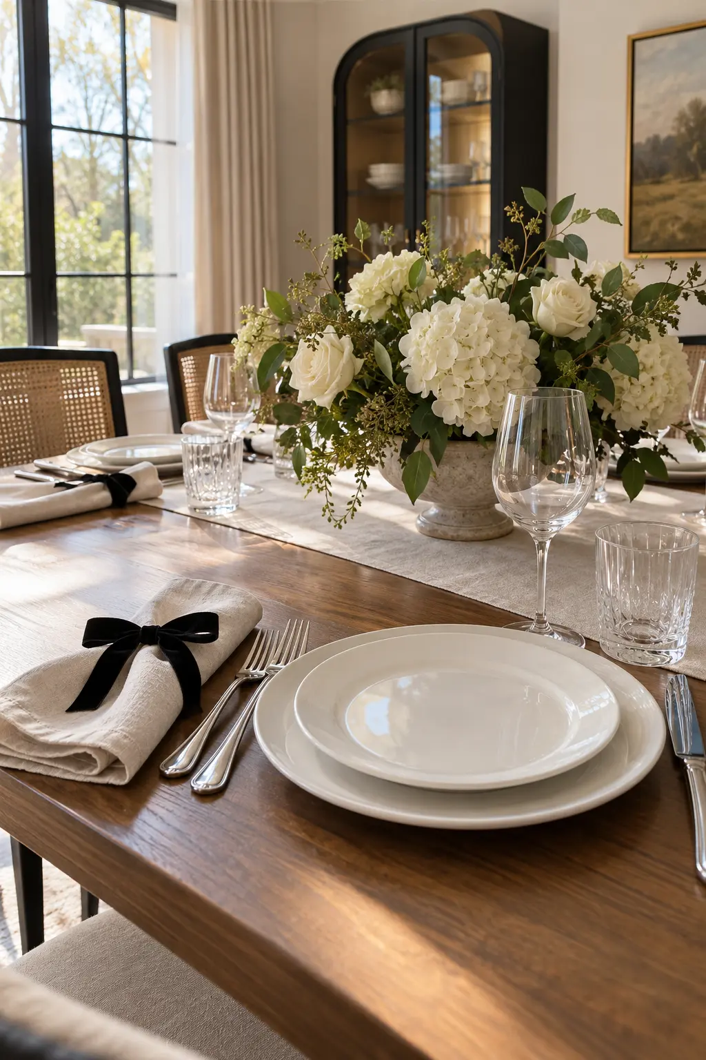 Tie a Bow Beside the Plate NYE table setting idea