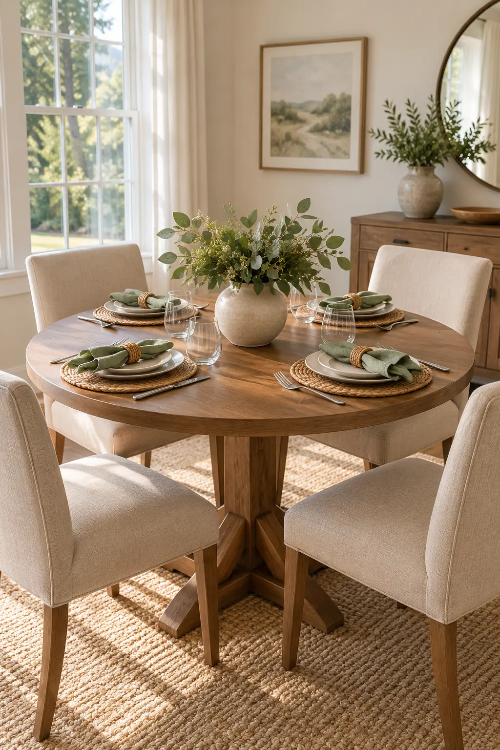 Fit Four Around a Round Table NYE table setting idea