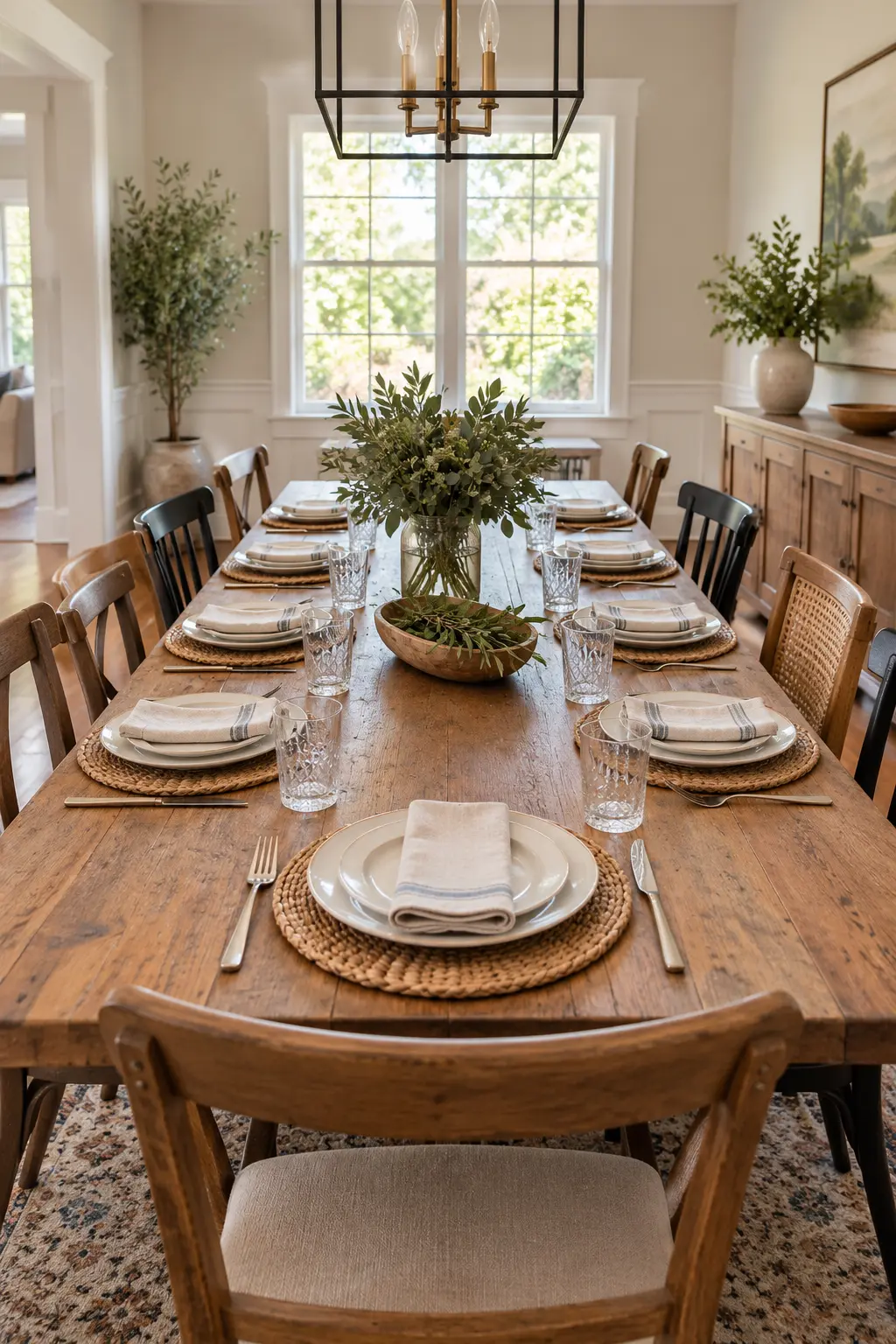 Arrange a Long Family Table NYE table setting idea