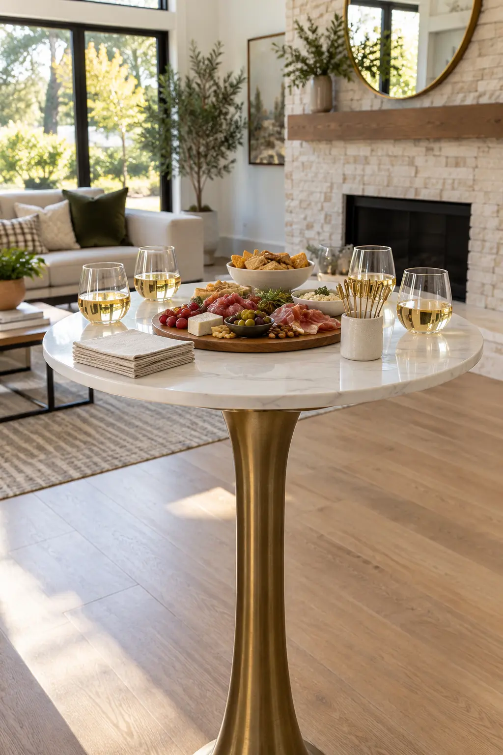 Use a Plate-Free Cocktail Setting NYE table setting idea